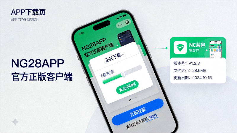 NG28APP官方正版客户端下载页面截图 - 展示安全无捆绑的安装界面