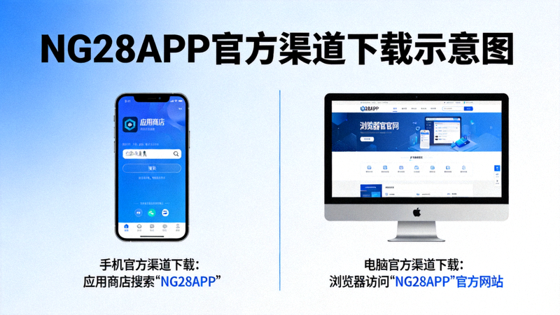 玩家在手机和电脑上通过官方渠道下载NG28APP的示意图