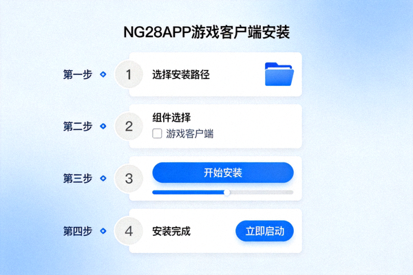 NG28APP提供的游戏客户端安装界面示意图 - 展示清晰无捆绑选项的安装流程